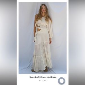 Gauze Graffiti Bridge Maxi Dress